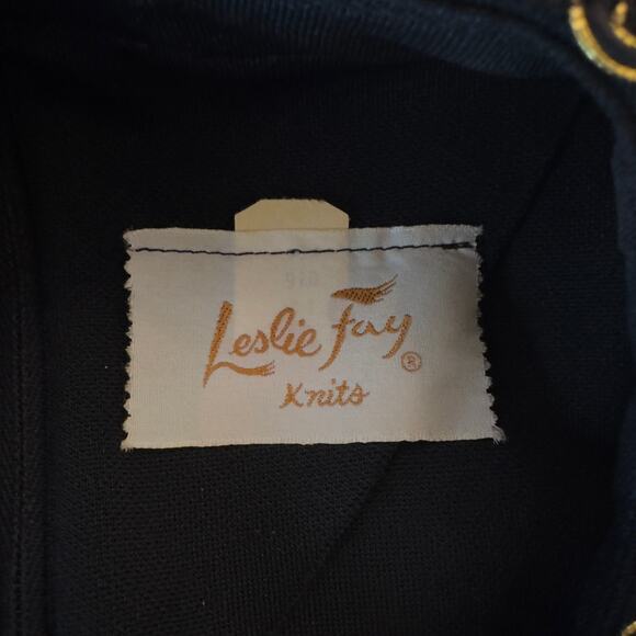 Vintage Leslie Fay Knits Maxi Dress Size 10 Union Made Elegant Evening Cocktail - Picture 5 of 8